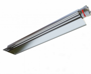 A silver infrared radiant heater